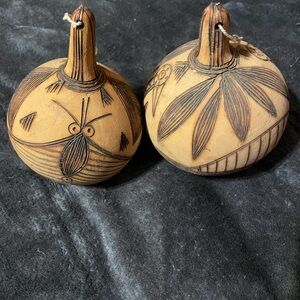 Handcrafted  Wooden Decorative Gourds Mali, Africa